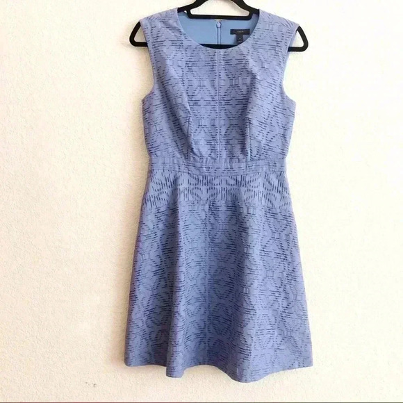 NWT J. Crew Fit and Flare Sleeveless Blue Dress - Picture 1 of 6
